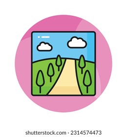 Vector paisajístico de diseño bello de estilo moderno, fácil de usar y descargar