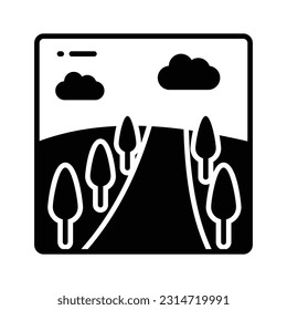 Schöne Landschaftsvektorgrafik im modernen Stil, einfach zu bedienen und herunterzuladen