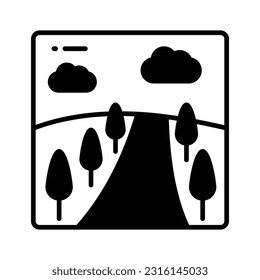 Vector paisajístico de diseño bello de estilo moderno, fácil de usar y descargar