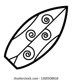 Beautifully designed a line icon of surfboard 