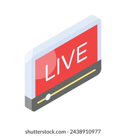 Beautifully designed live streaming isometric vector design