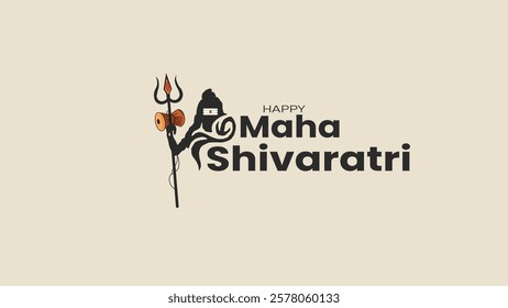 A beautifully designed Maha Shivaratri greeting featuring Lord Shiva's Trishul, a Shivling, and elegant typography. The spiritual elements highlight the significance of devotion and divine blessings 