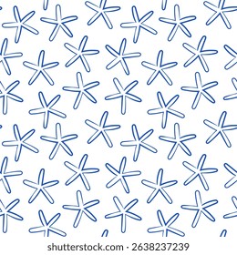A beautifully designed seamless background featuring a captivating Blue Starfish pattern