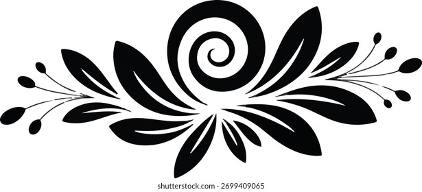 A beautifully designed set of leaves featuring elegant curves and elongated shapes. The leaves showcase artistic detailing with smooth lines