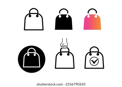 Beautifully Designed Shopping Bags Icon for Artisan Products, shopping, bags, icon, market, retail, purchase, service, packaging, ecommerce, consumer, trade, shopping cart, delivery, carry, buy