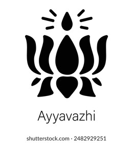 Beautifully designed solid icon of ayyavazhi