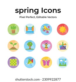 Beautifully designed spring vectors, farming, gardening and agriculture icons set
