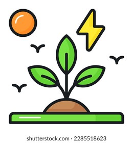 Vector de energía verde de diseño bonito, un icono de energía ecológica bien diseñado aislado en fondo blanco