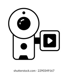 Beautifully designed vector of handycam in trendy style, capture life moments with handycam