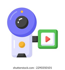 Beautifully designed vector of handycam in trendy style, capture life moments with handycam