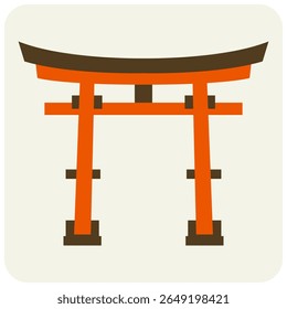 A beautifully designed vector illustration of a traditional Japanese torii gate, symbolizing the entrance to a sacred space