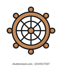 Beautifully designed vector of ship wheel in modern style, ready to use icon