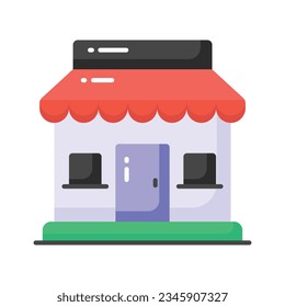 Beautifully designed vector shop building, commercial building, marketplace icon