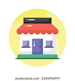 Beautifully designed vector shop building, commercial building, marketplace icon