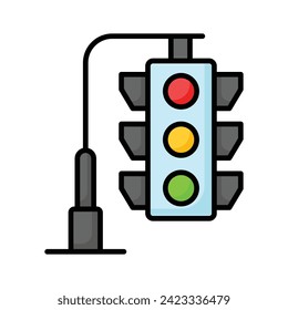 Beautifully designed vector of traffic signals, traffic lights icon