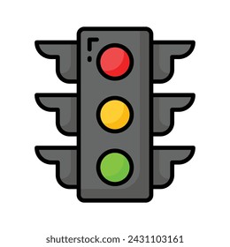 Hermoso vector diseñado de señales de tráfico, icono de semáforos