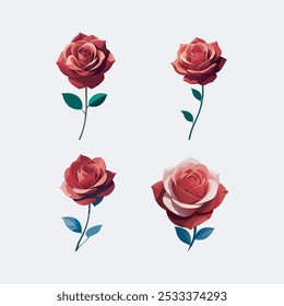 A beautifully detailed English Rose vector illustration, perfect for digital products, graphic designs, prints, logos, and web graphics.