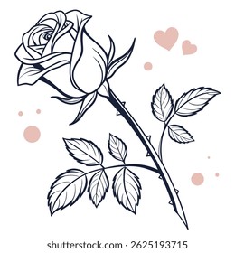 A beautifully detailed red rose vector illustration with clean lines and vibrant colors. Ideal for romantic themes, love cards, floral branding, wedding invitations, and Valentine’s Day artwork.