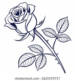 A beautifully detailed red rose vector illustration with clean lines and vibrant colors. Ideal for romantic themes, love cards, floral branding, wedding invitations, and Valentine’s Day artwork.