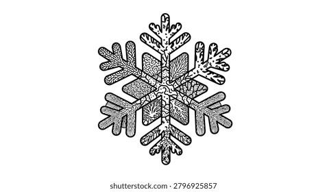 Beautifully detailed snowflake icon capturing winter's elegance, perfect for holiday decorations, seasonal branding, or cold weather themes.