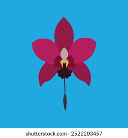 A beautifully detailed vector artwork featuring the rare Shenzhen Nongke Orchid flower, perfect for botanical illustrations, floral-themed designs, or nature-inspired projects.