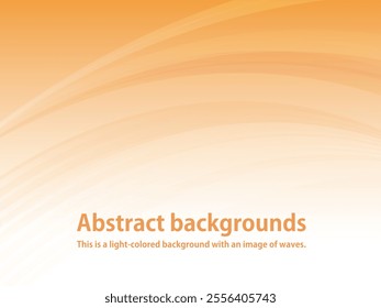 Beautifully flowing wave line abstract background_light orange