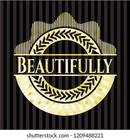 Beautifully golden badge or emblem