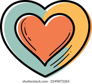 A beautifully hand-drawn charity heart vector, representing love, support, and generosity, ideal for humanitarian and fundraising projects.