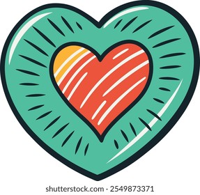 A beautifully hand-drawn charity heart vector, representing love, support, and generosity, ideal for humanitarian and fundraising projects.