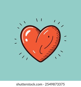 A beautifully hand-drawn charity heart vector, representing love, support, and generosity, ideal for humanitarian and fundraising projects.