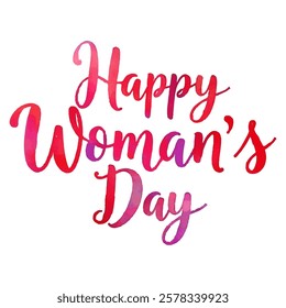 Beautifully hand-lettered "Happy Woman's Day" design.