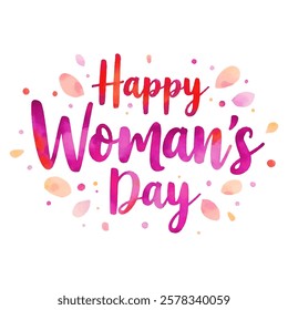 Beautifully hand-lettered "Happy Woman's Day" design.