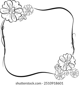 Uma bela moldura floral pintada à mão, versátil o suficiente para qualquer propósito. Seja para melhorar um convite de casamento, adornar uma casa, ou adicionar um toque da natureza a qualquer projeto