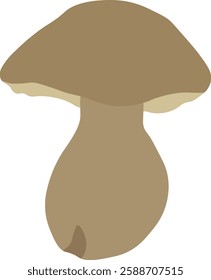 A beautifully illustrated distinct mushroom in a digital vector format. A classic brown boletus. Perfect for t-shirt designs, stickers, scrapbooking, branding, nature-themed projects, and more.