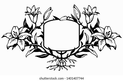 beautifully monochrome decorated lily billboard