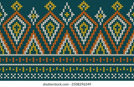 Beautifully patterned wool yarn designed according to the weaving pattern, resulting in a unique and beautiful pattern.