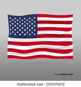 Beautifully realistic waving America / USA flag