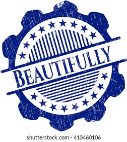 Beautifully rubber stamp with grunge texture