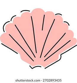A beautifully simple and elegantly stylized pink shell design that is perfect for beach and oceanthemed projects