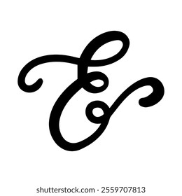 A beautifully stylish and creative representation of the letter E showcasing its elegant and flowing curves