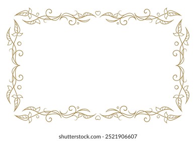 Beautifully stylish gold themed floral border for a variety of design projects