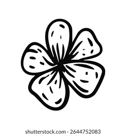 A Beautifully Stylized Flower Illustration Featuring Distinctive and Bold Lines Design