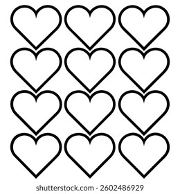 A beautifully stylized heart pattern vector art, perfect for creative projects, decorations, and romantic themes. Ideal for greeting cards, invitations, textiles, wallpapers, and artistic designs.