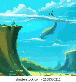 A beautifully surreal under sea landscape
