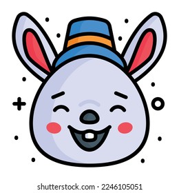 Beautifully vector design of smiling rabbit in modern style