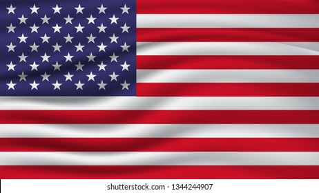 Beautifully waving star and striped American flag