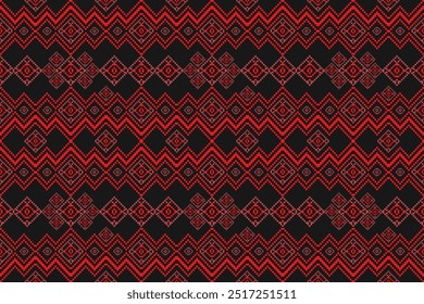 Um padrão de pixel lindamente tecido com motivos tailandeses, em design de vetor sem costura, mostrando elegância única e caráter distintivo