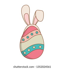 beautitul egg painted with ears rabbit easter