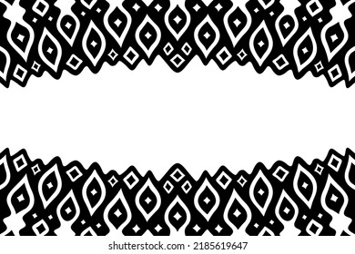 Beauttiful monochrome vector background with abstract black starry border and white copy space