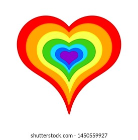beautuful multicolored vector heart, rainbow colors